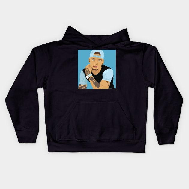 kane brown bk1 Kids Hoodie by qetzastore